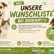 Wunschliste der Tiernothilfe Hagen bei Zookauf mit Hund, Katze und Kaninchen