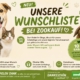 Wunschliste der Tiernothilfe Hagen bei Zookauf mit Hund, Katze und Kaninchen